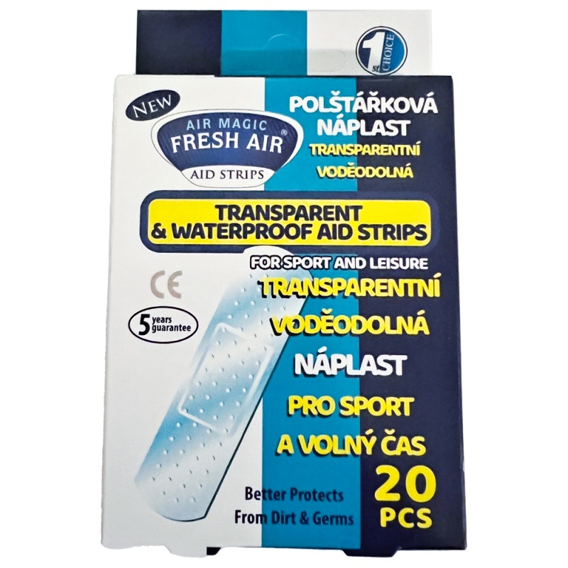 Fresh Air polštářková náplast transparentní voděodolná 20 ks
