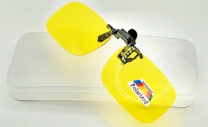 QiiM P-11 polarizační klips | Žlutý polarizační klip | Klip na brýle s pouzdrem