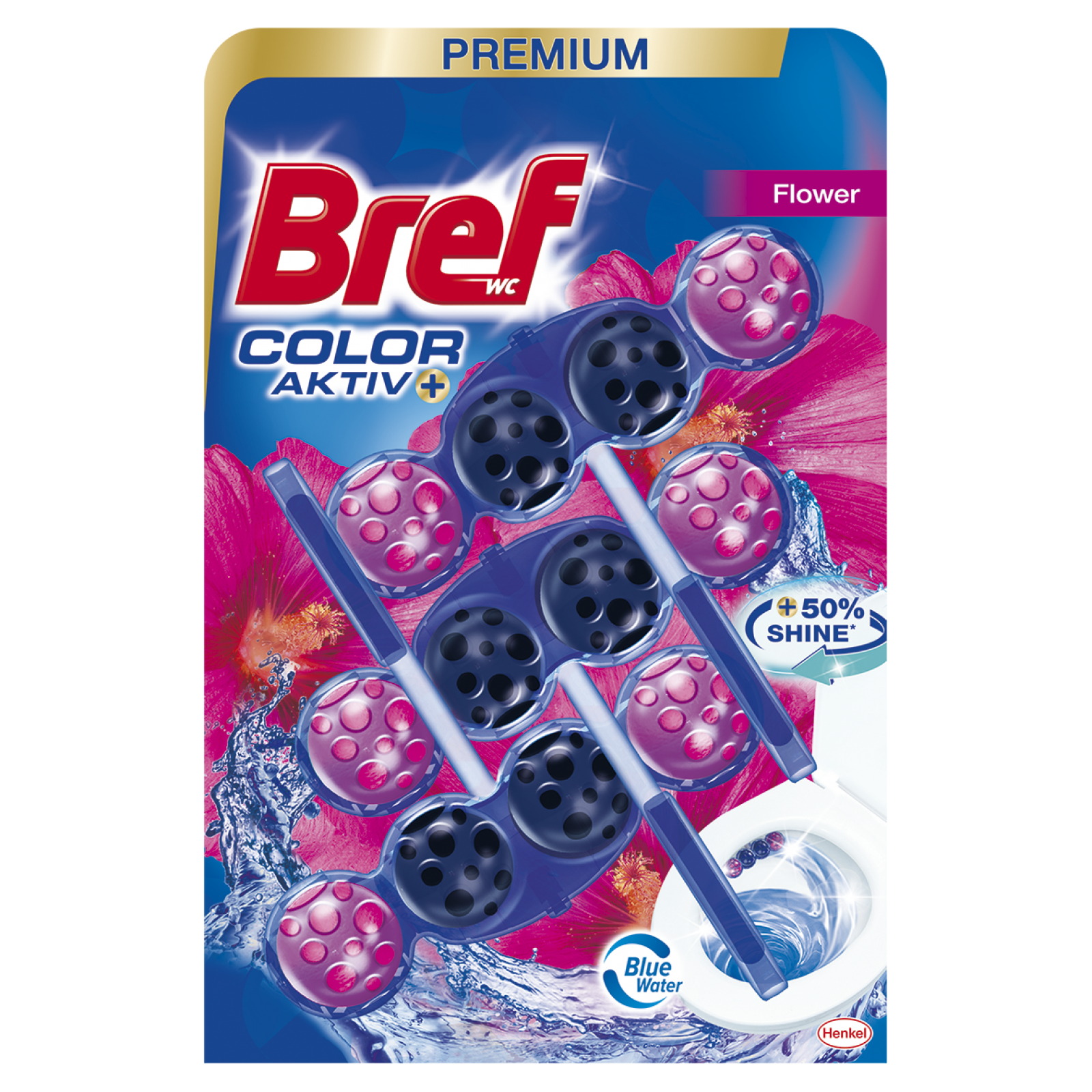 Bref Color Aktiv WC blok Flower 3 x 50 g - BARVÍCÍ