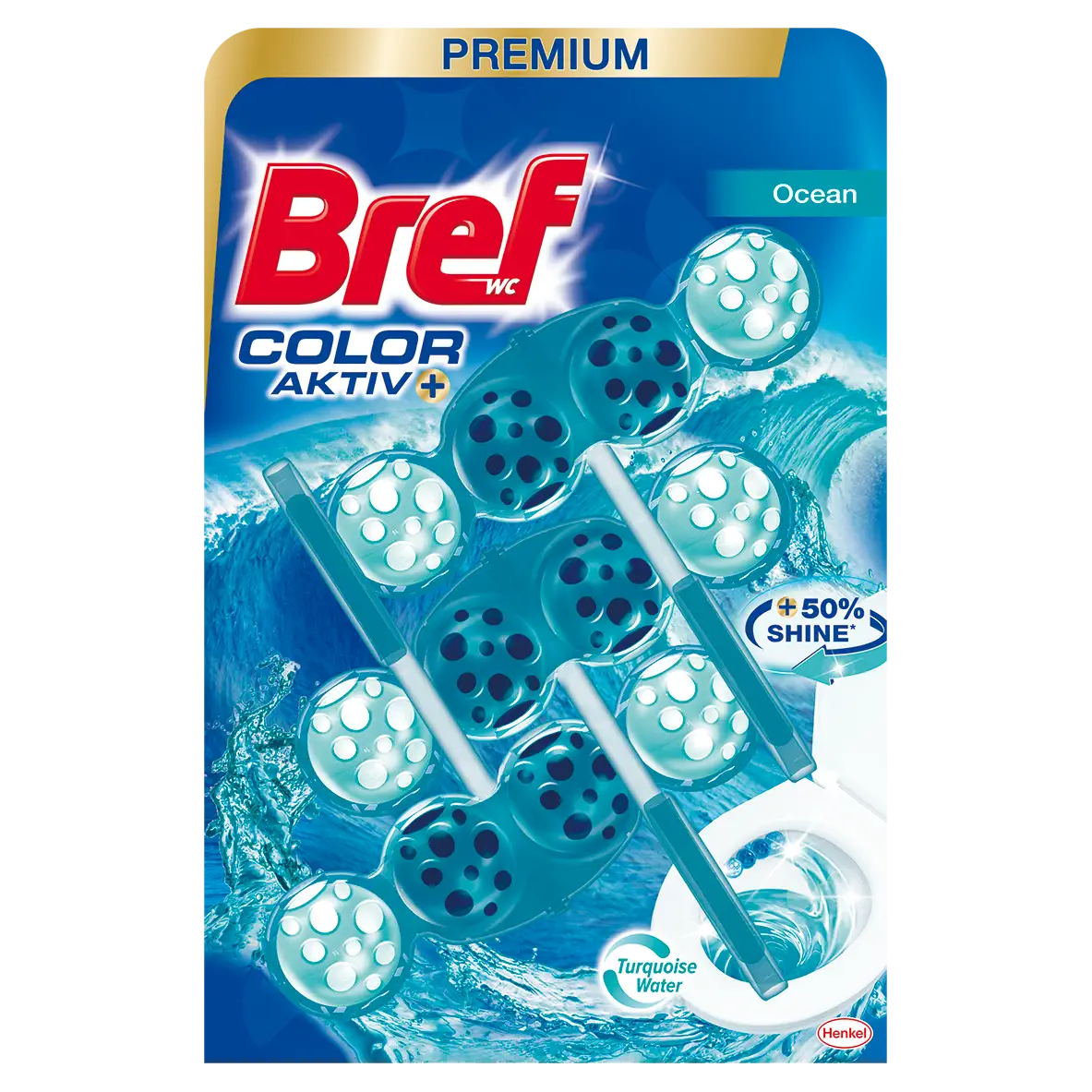 Bref Color Aktiv WC blok Ocean Turquoise water 3 x 50 g - BARVÍCÍ