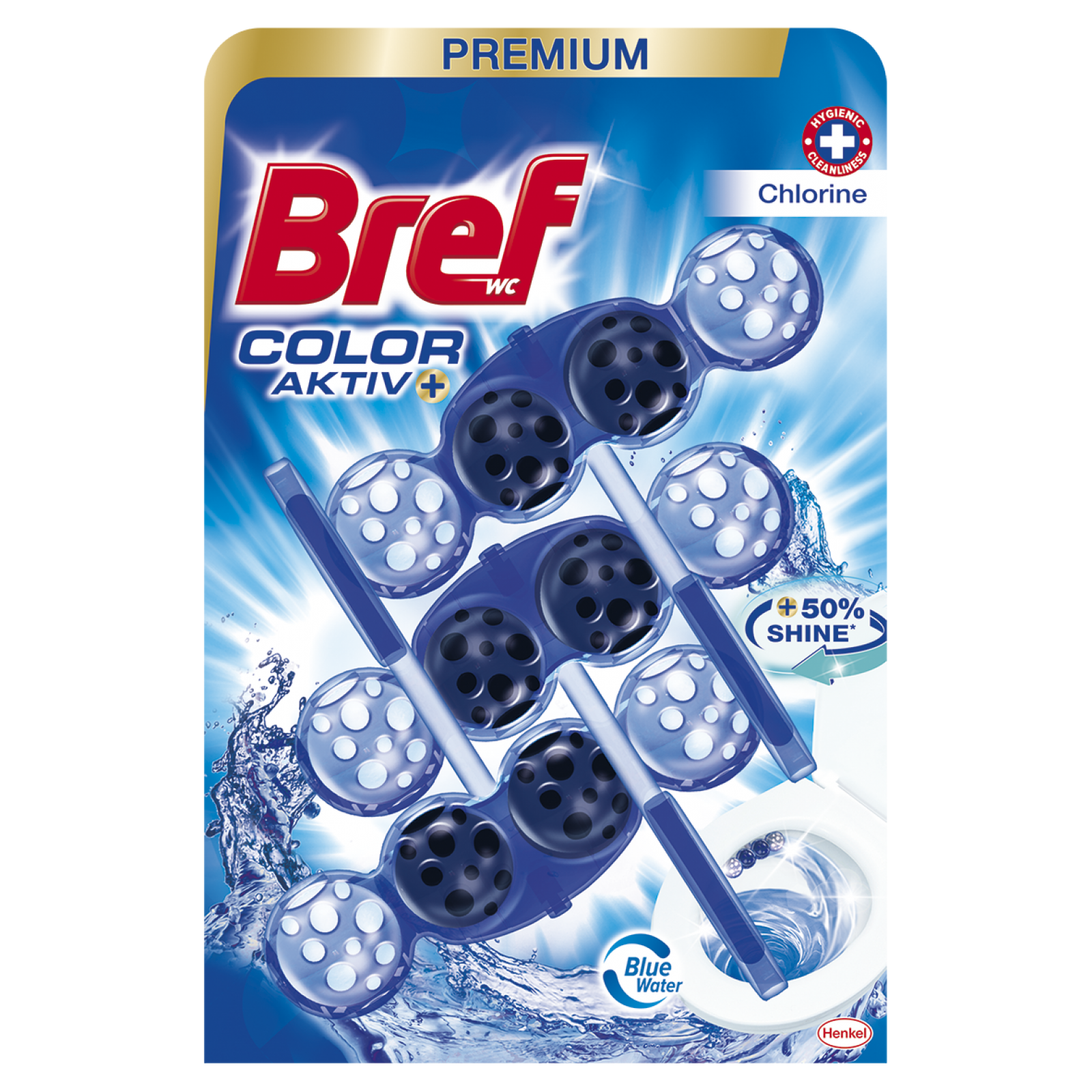 Bref Color Aktiv WC blok Chlorin 3 x 50 g - BARVÍCÍ
