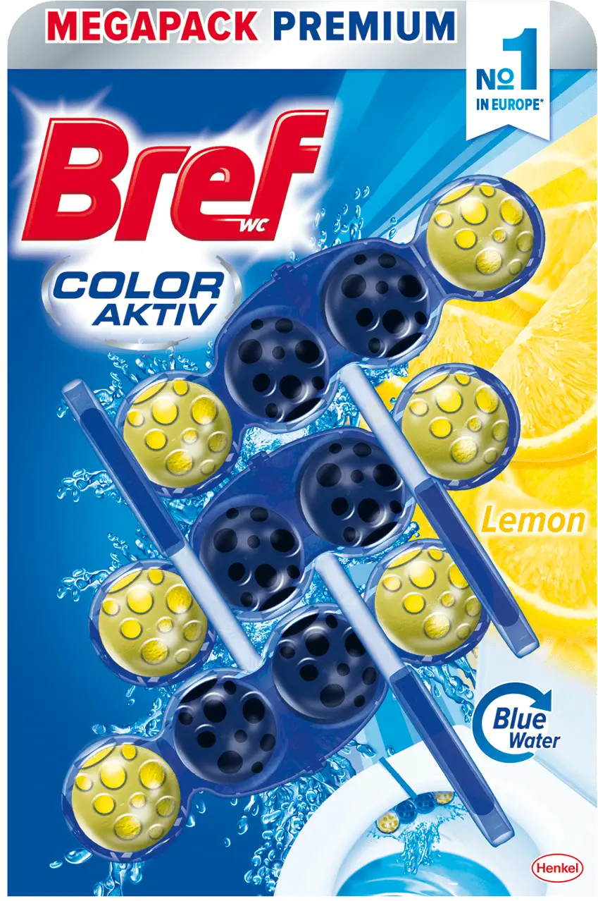 Bref Color Aktiv WC blok Citron 3 x 50 g - BARVÍCÍ
