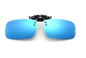 QiiM P-14 Polarizační Klips na Dioptrické Brýle, Modrý Zrcadlový, UV400, 60x41mm