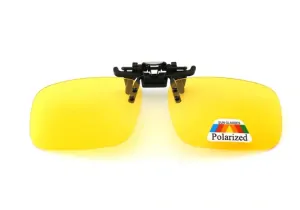 QiiM P-11 Polarizační Klips na Dioptrické Brýle, Žlutý, UV400, 60x41mm