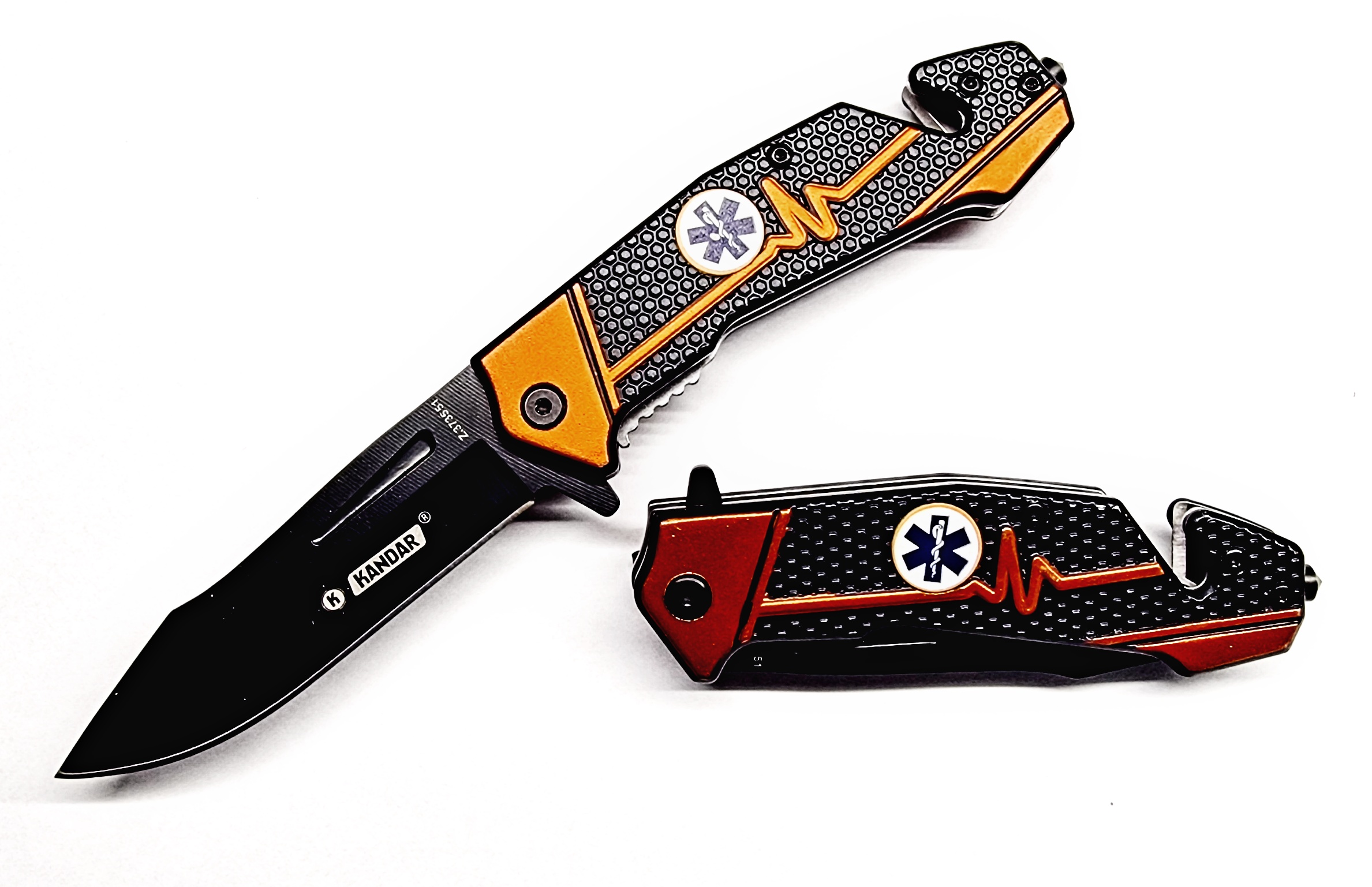 Záchranářský nůž KANDAR N-49 kovový, černý