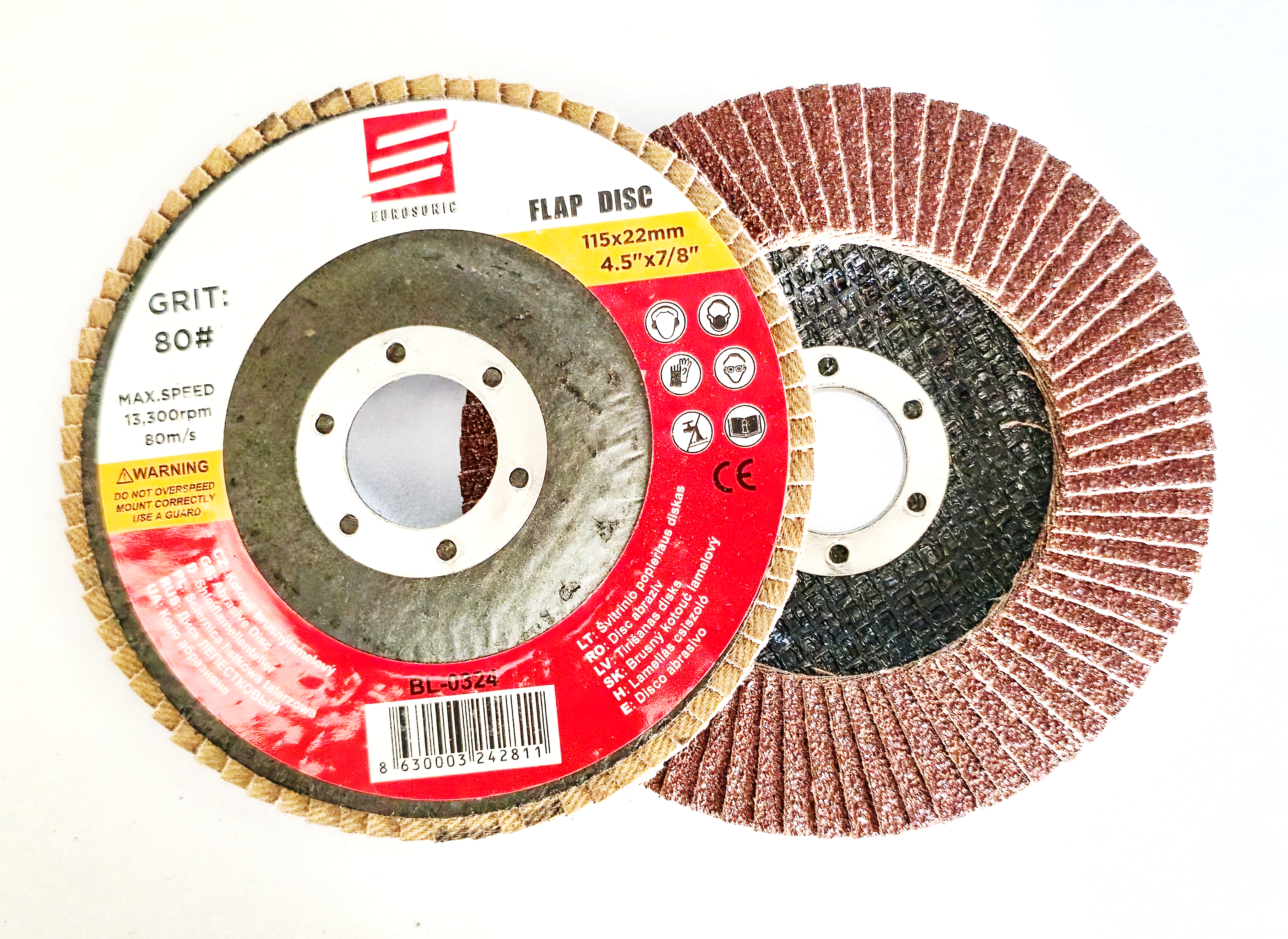 Eurosonic Lamelový Brusný Kotouč, 115x22,2mm, Zrnitost A80, 13300 ot/min