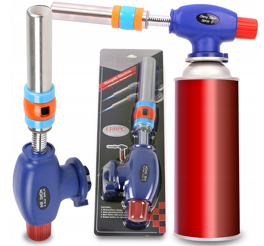 Reto OT0863 Flexibilní plynový hořák s regulací teploty, piezo zapalováním a keramickou vložkou