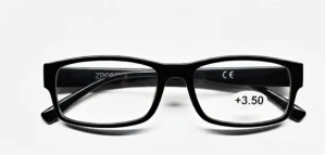 Čtecí dioptrické brýle QiiM 1096A unisex černé plastové rámečky, +3,50 dioptrie