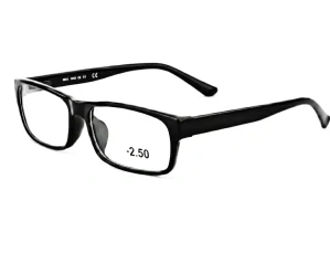 Dioptrické brýle na dálku QiiM 1137, dioptrie -2.50, unisex, černé plastové rámečky