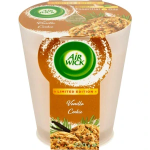 Air Wick Vanilla Cookie, vonná svíčka ve skle 220 g – Vanilkové cukroví, limitovaná edice