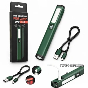 Nakida W08 multifunkční COB LED svítilna, USB-C, zelená