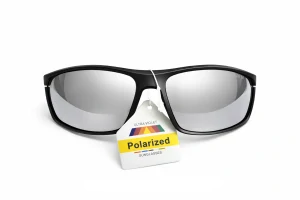 SURPASSGLASS F4704P sportovní polarizační sluneční brýle, stříbrná zrcadlová skla, UV400, Cat.3, unisex