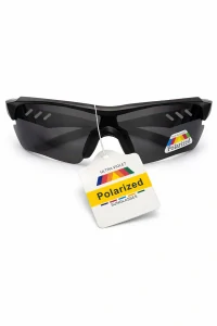 SURPASSGLASS TR2603P cyklistické polarizační sluneční brýle, černo-šedé, šedá skla, UV400, Cat.3, unisex