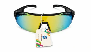 Dětské sluneční brýle Vividsight T03-6305, černý matný rám / žluto-červená skla, Cat.3
