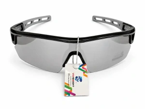 Sluneční unisex brýle Vividsight C07-6714, černo-šedé / stříbrná zrcadlová skla, Cat.3