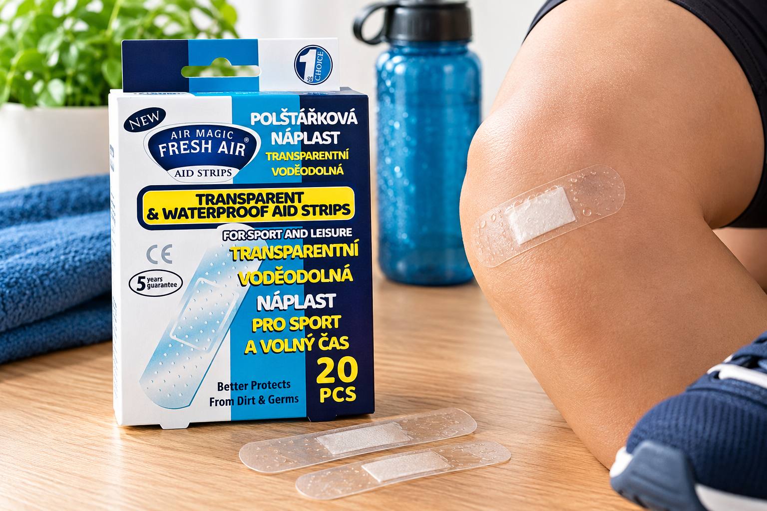 Fresh Air polštářková náplast transparentní voděodolná 20 ks