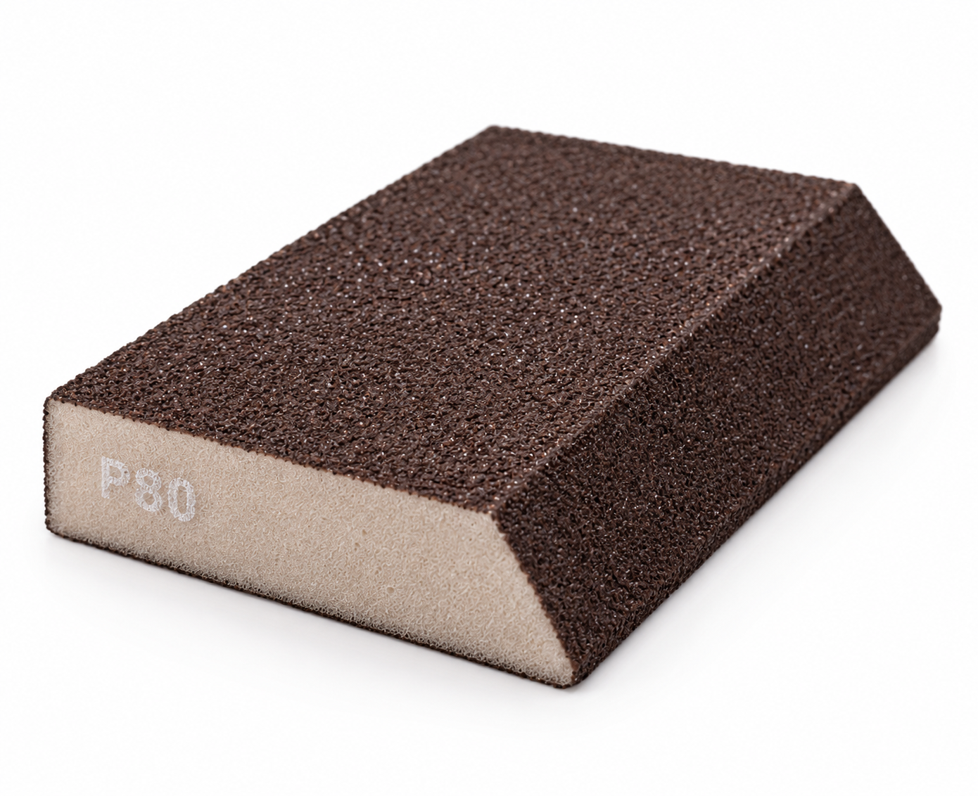 Nakida brusný blok P80 pěnový 120 × 90 × 25 mm, zkosený, hnědý
