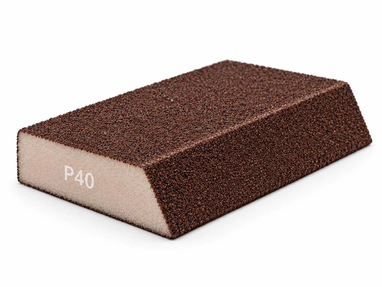 Nakida brusný blok P40 pěnový 120 × 90 × 25 mm, zkosený, hnědý