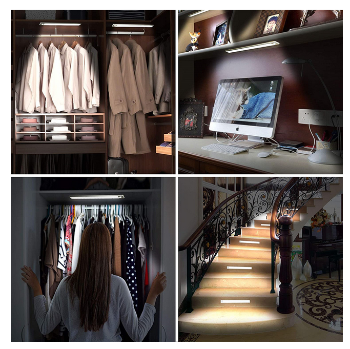 Dobíjecí LED pásek TDL 6110 | pohybový senzor | 23cm | stříbrný