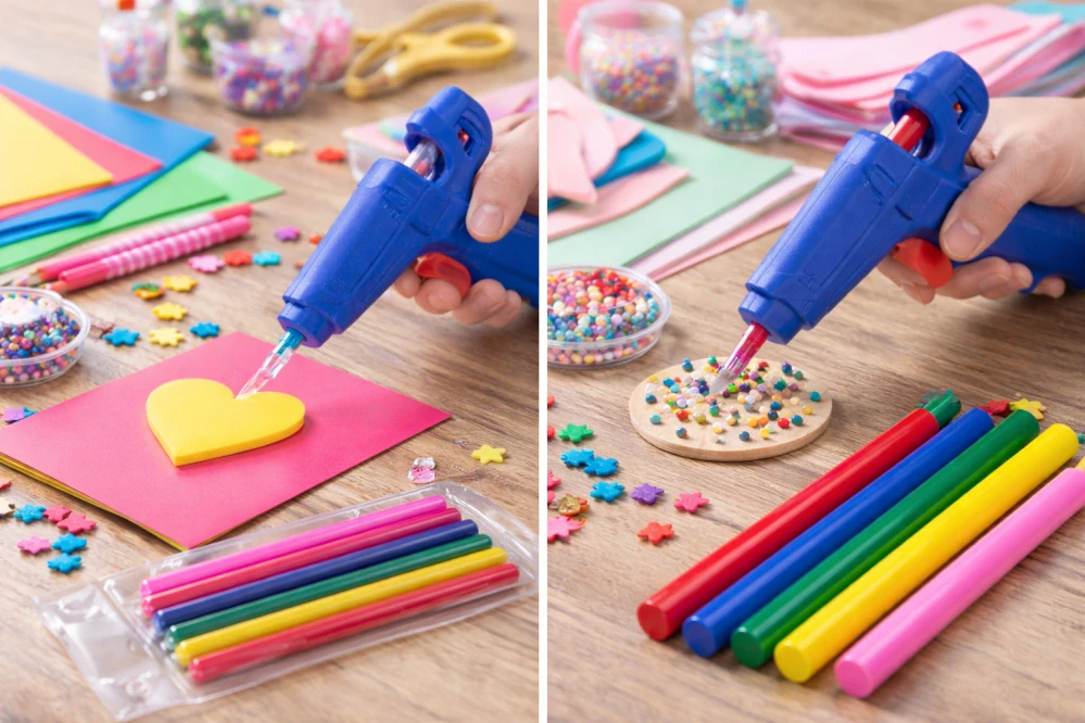 Tavné tyčinky QiiM barevné 7 mm 180 mm do tavné pistole, mix barev 5 ks