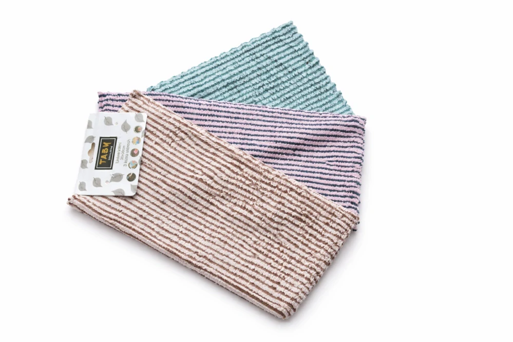 TABY Čisticí utěrky z mikrovlákna 30x30 cm, sada 3 ks, univerzální použití, barevný mix