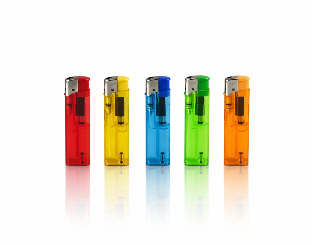 AiT Cigaretový zapalovač piezo transparentní plnitelný