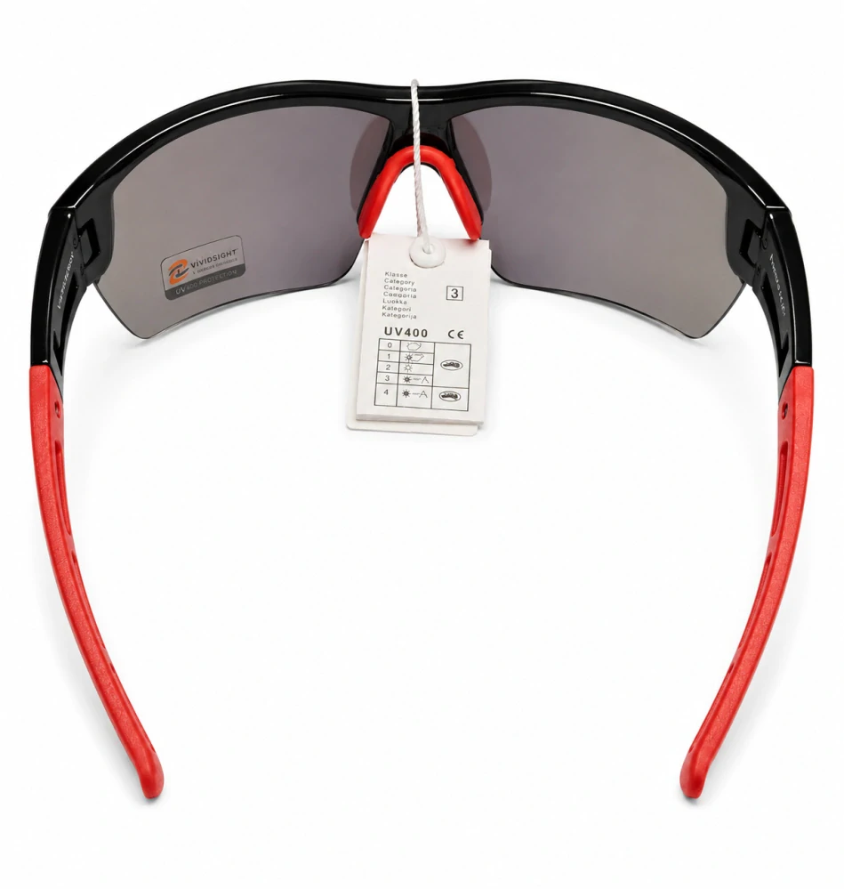 Sluneční unisex brýle Vividsight C07-6714, černo-červené / zeleno-modrá skla, Cat.3