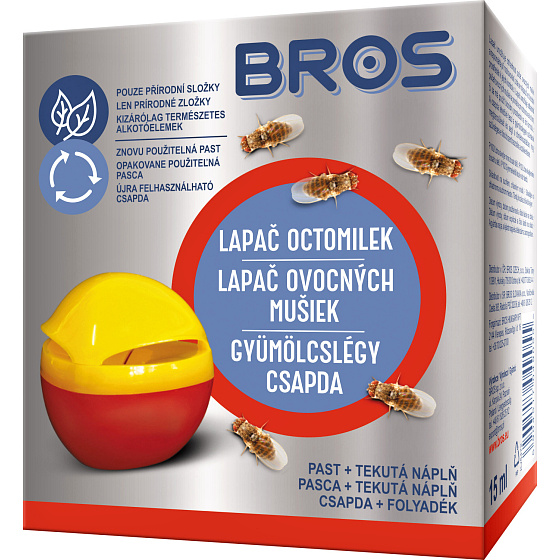 Bros Lapač octomilek – past + tekutá náplň 15 ml