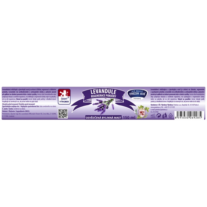 Fresh Air bylinná mast Levandule 150 ml