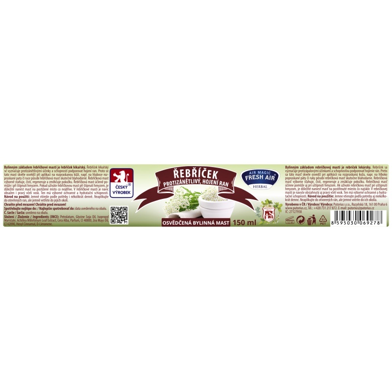 Fresh Air bylinná mast Řebříček 150 ml
