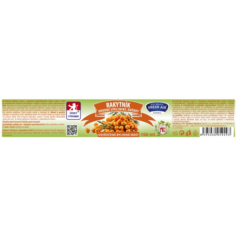 Fresh Air bylinná mast Rakytník 150 ml