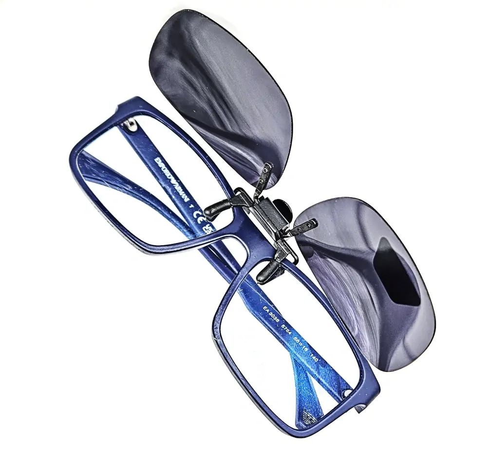 QiiM P-23 Polarizační Klips na Dioptrické Brýle, Šedý, UV400, 60x41mm, 8g