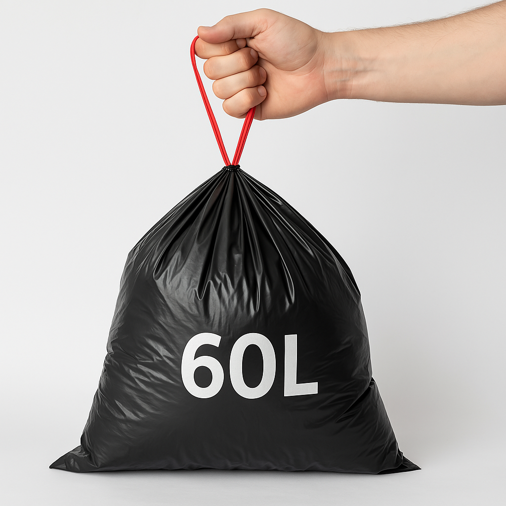 Pytle VI Pack 60L na odpad černé zatahovací 10ks | Extra silné, recyklovatelné