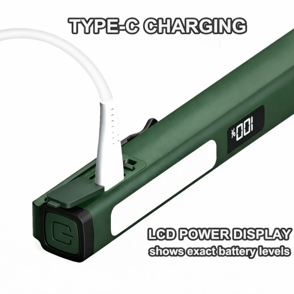 Nakida W08 multifunkční COB LED svítilna, USB-C, zelená