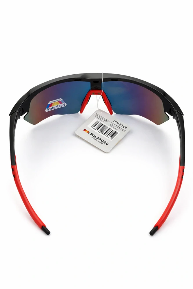 SURPASSGLASS TR2603P cyklistické polarizační sluneční brýle, černo-červené, UV400, Cat.3, unisex