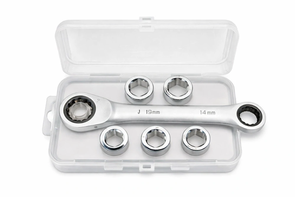 Nakida HT-1226 Sada ráčnových klíčů s adaptéry 8-19mm, 6ks, CrV, délka 21cm