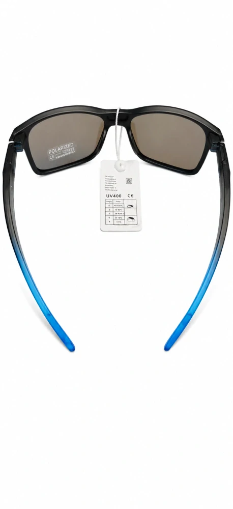 Polarizační unisex sluneční brýle ZHglasses C04-6410 s modrým zrcadlem, hnědo-fialová skla, matný černý rámeček, UV400, Cat.3