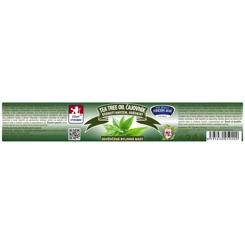 Fresh Air bylinná mast Tea Tree Oil Čajovník 150 ml