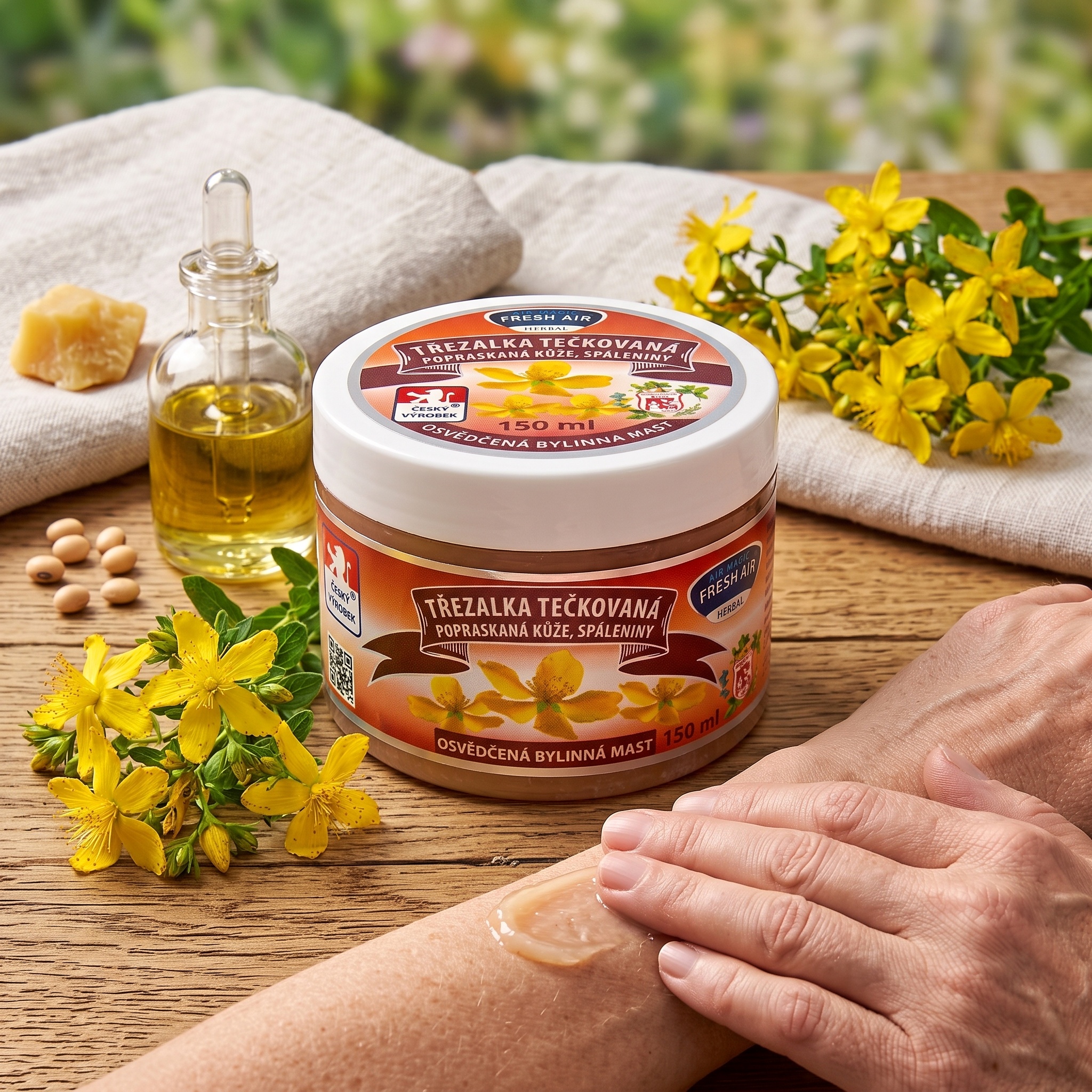 Fresh Air bylinná mast Třezalka tečkovaná 150 ml