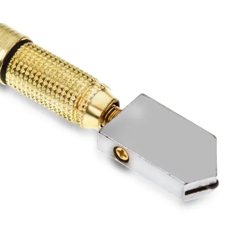 Řezák skla olejový QIM 410 celokovový - nůž na sklo - karbidové kolečko, bronzová