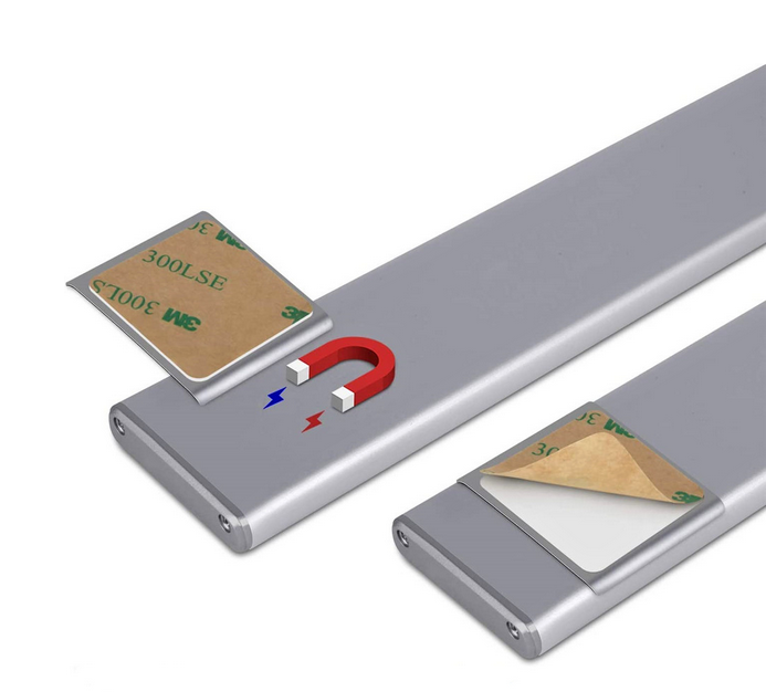 Dobíjecí LED pásek TDL 6110 | pohybový senzor | 23cm | stříbrný