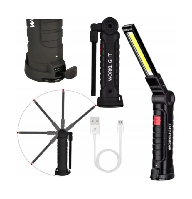 Svítilna Qiim HT 4025-5 COB led nabíjecí přes USB pracovní lampa, XXL
