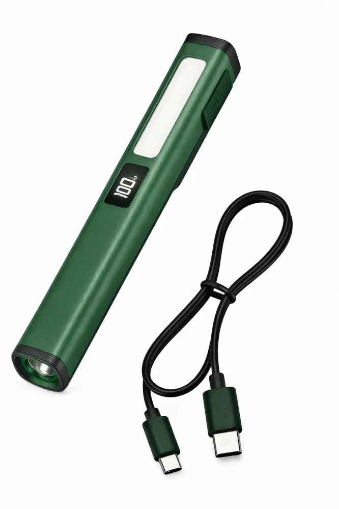 Nakida W08 multifunkční COB LED svítilna, USB-C, zelená