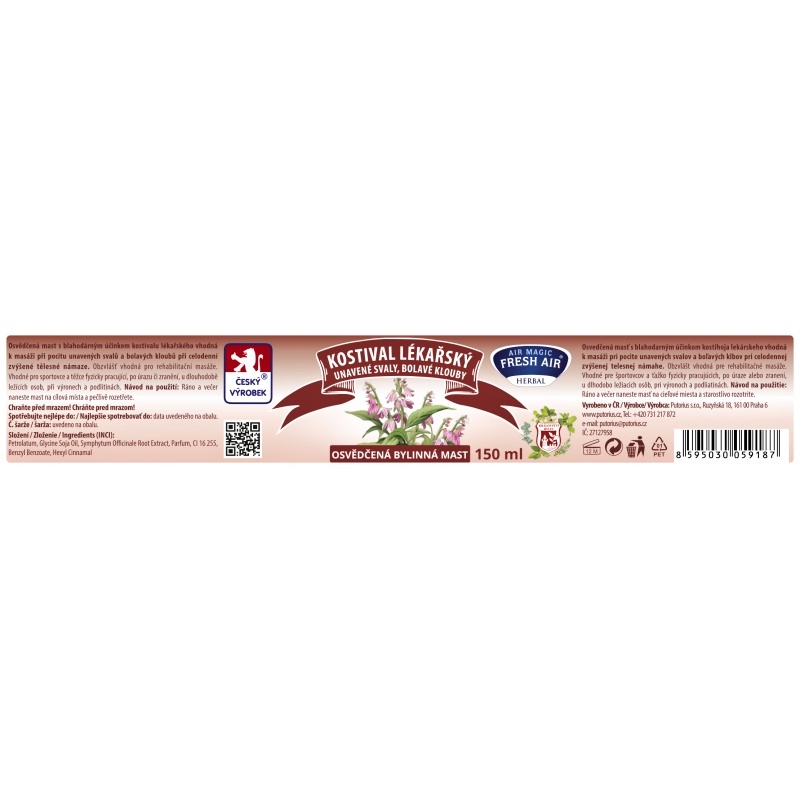 Fresh Air bylinná mast Kostival lékařský 150 ml