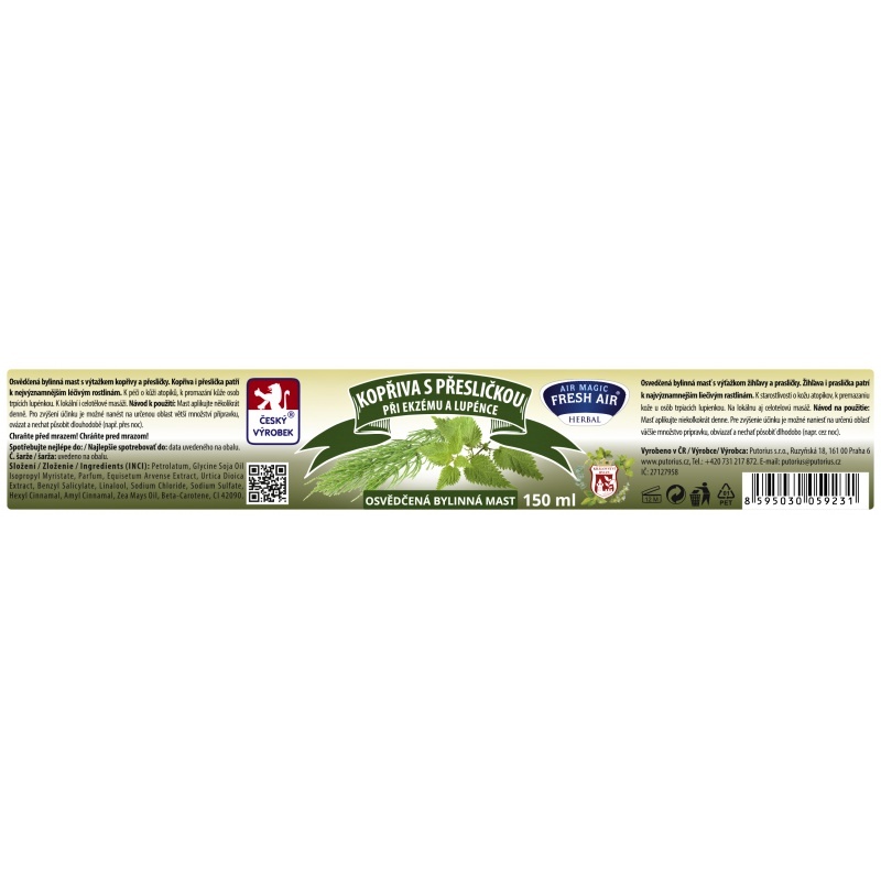 Fresh Air bylinná mast Kopřiva s přesličkou 150 ml