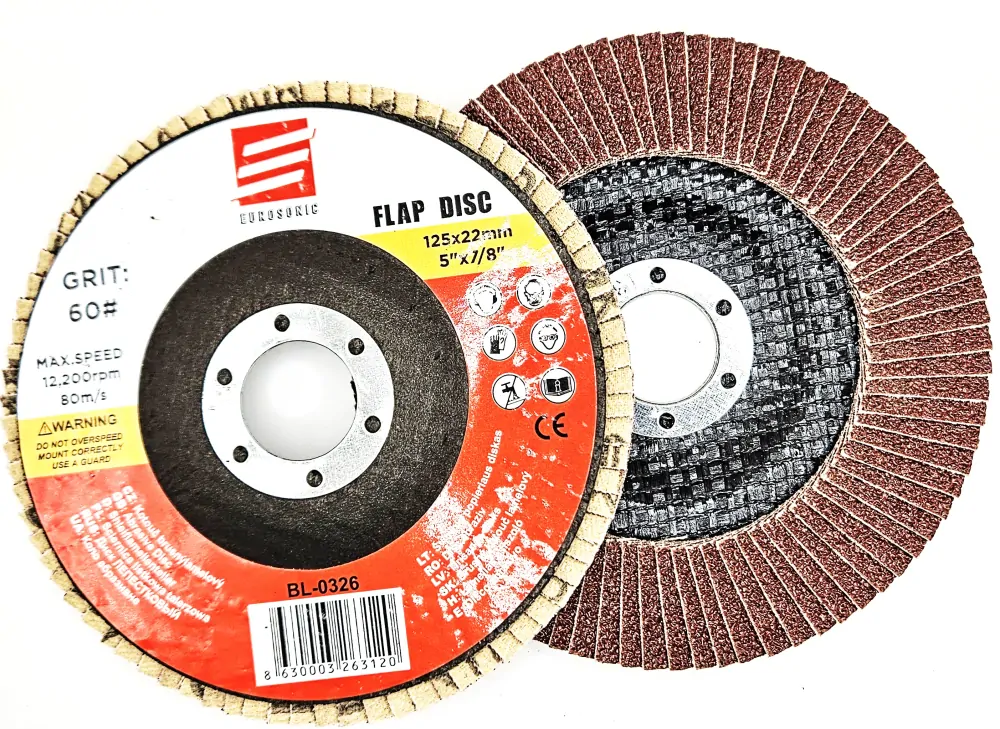 Eurosonic Lamelový Brusný Kotouč, 125x22,2mm, Zrnitost A60, na Kov, Dřevo a Plast