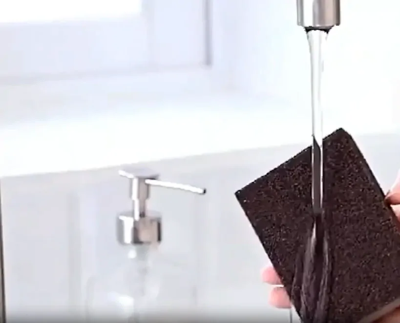 QiiM Magic - Magická houbička na nádobí, hnědá, 5ks