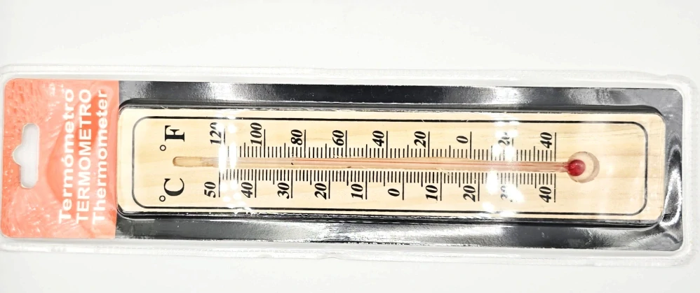 Qiim B023 Dřevěný Teploměr Venkovní/Vnitřní, -40°C až +50°C, 20 cm