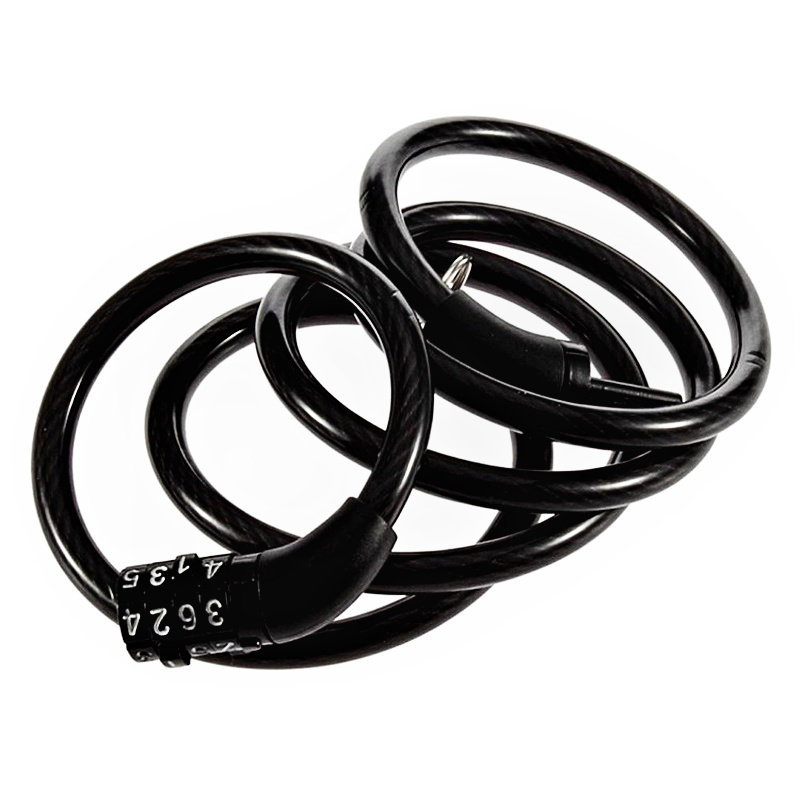 Tonyon - Kompaktní spirálový kombinační zámek na kolo 120mm, černý