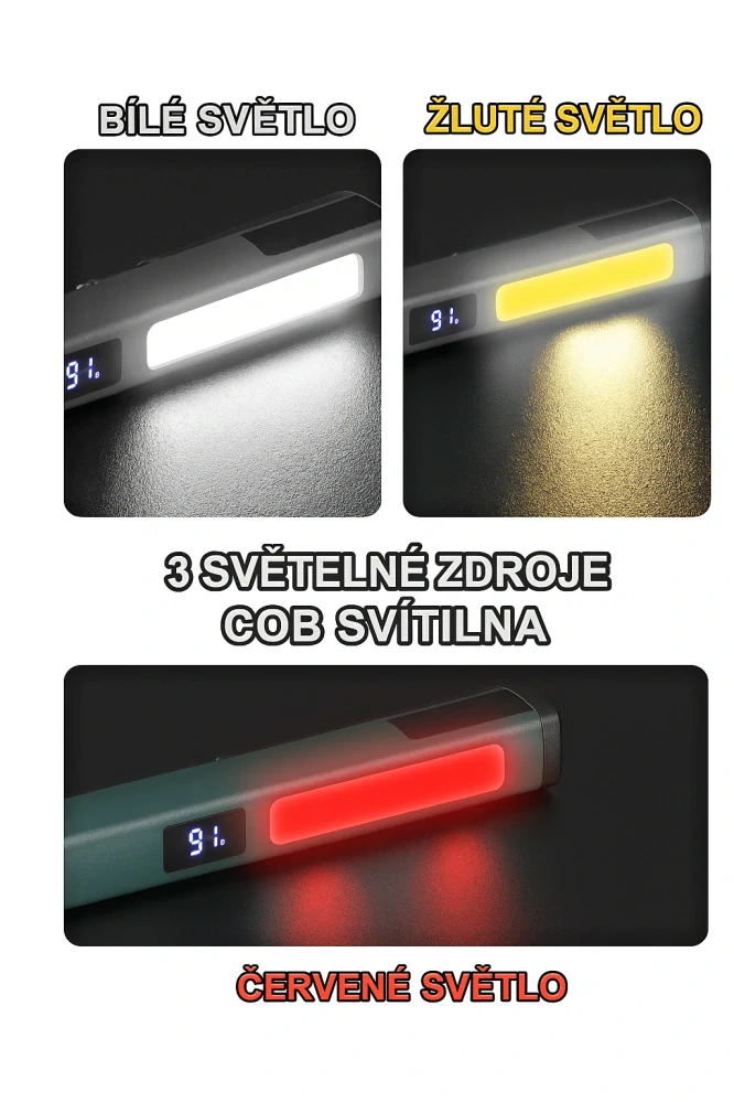 Nakida W08 multifunkční COB LED svítilna, USB-C, zelená